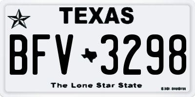 TX license plate BFV3298