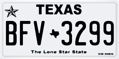 TX license plate BFV3299