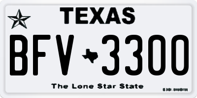 TX license plate BFV3300