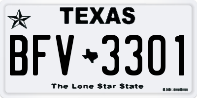 TX license plate BFV3301