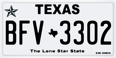 TX license plate BFV3302