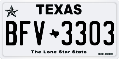 TX license plate BFV3303