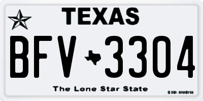TX license plate BFV3304