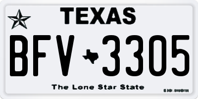 TX license plate BFV3305