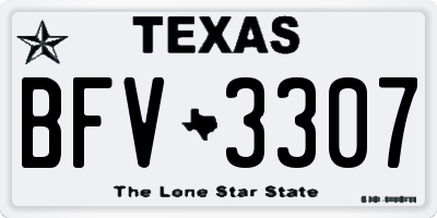 TX license plate BFV3307