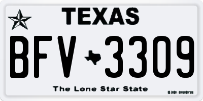 TX license plate BFV3309