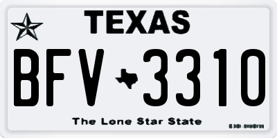 TX license plate BFV3310