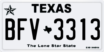 TX license plate BFV3313
