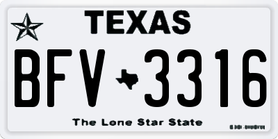 TX license plate BFV3316