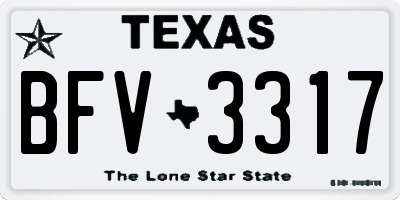 TX license plate BFV3317