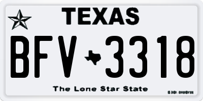 TX license plate BFV3318