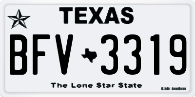 TX license plate BFV3319