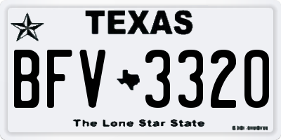 TX license plate BFV3320