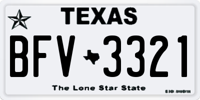 TX license plate BFV3321