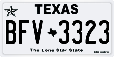 TX license plate BFV3323