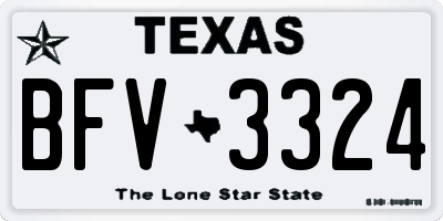 TX license plate BFV3324