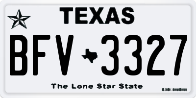 TX license plate BFV3327