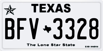TX license plate BFV3328