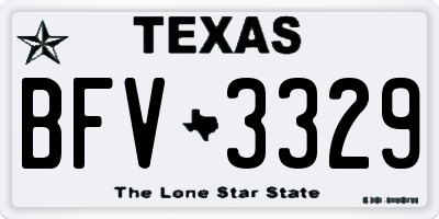 TX license plate BFV3329