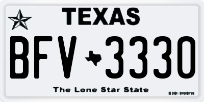 TX license plate BFV3330