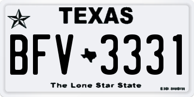 TX license plate BFV3331