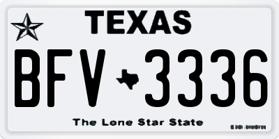 TX license plate BFV3336