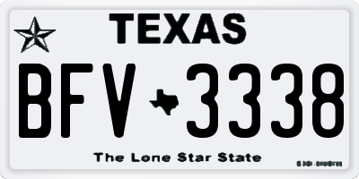TX license plate BFV3338