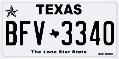 TX license plate BFV3340