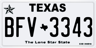 TX license plate BFV3343