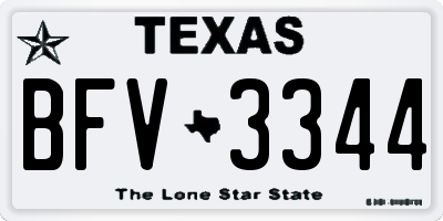 TX license plate BFV3344