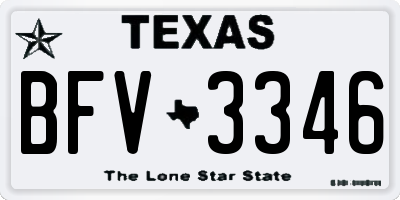 TX license plate BFV3346