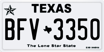 TX license plate BFV3350