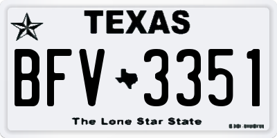 TX license plate BFV3351