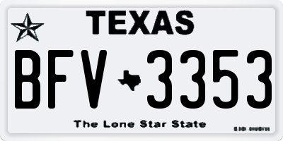 TX license plate BFV3353