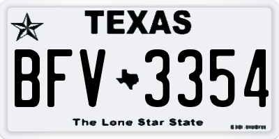 TX license plate BFV3354
