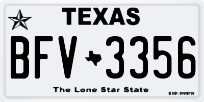 TX license plate BFV3356