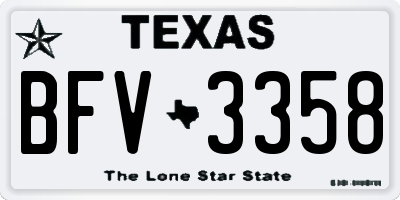 TX license plate BFV3358