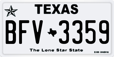 TX license plate BFV3359