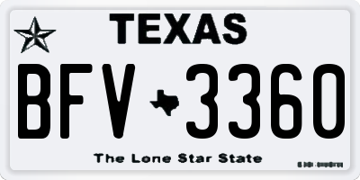 TX license plate BFV3360