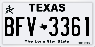 TX license plate BFV3361