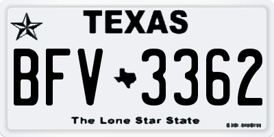 TX license plate BFV3362