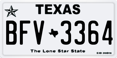 TX license plate BFV3364