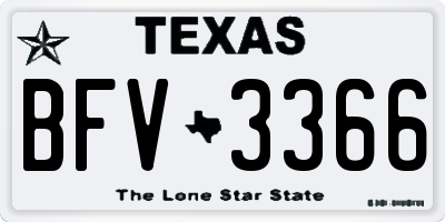 TX license plate BFV3366