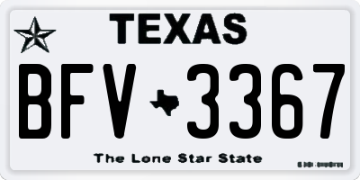 TX license plate BFV3367