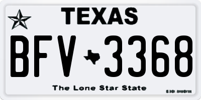 TX license plate BFV3368