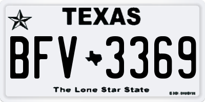 TX license plate BFV3369