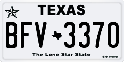 TX license plate BFV3370