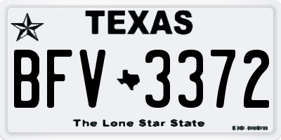 TX license plate BFV3372