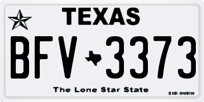 TX license plate BFV3373