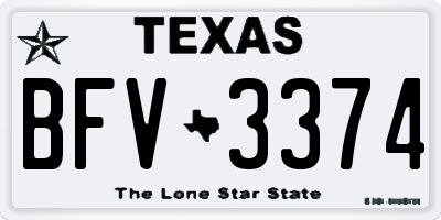 TX license plate BFV3374